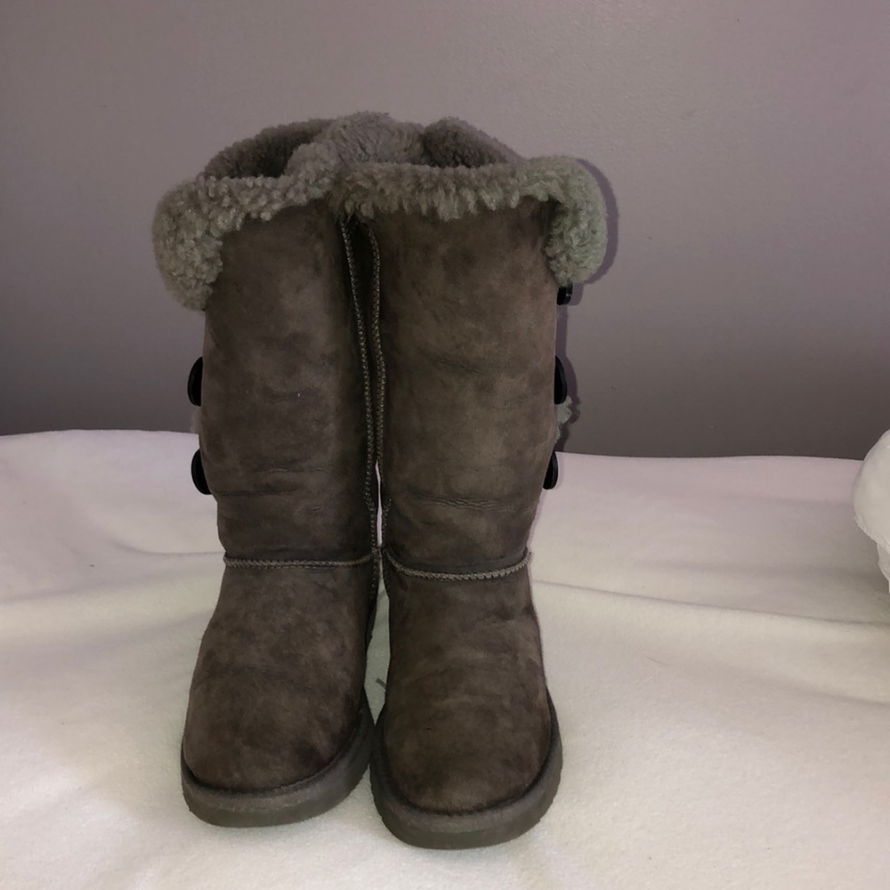 grey long button up uggs